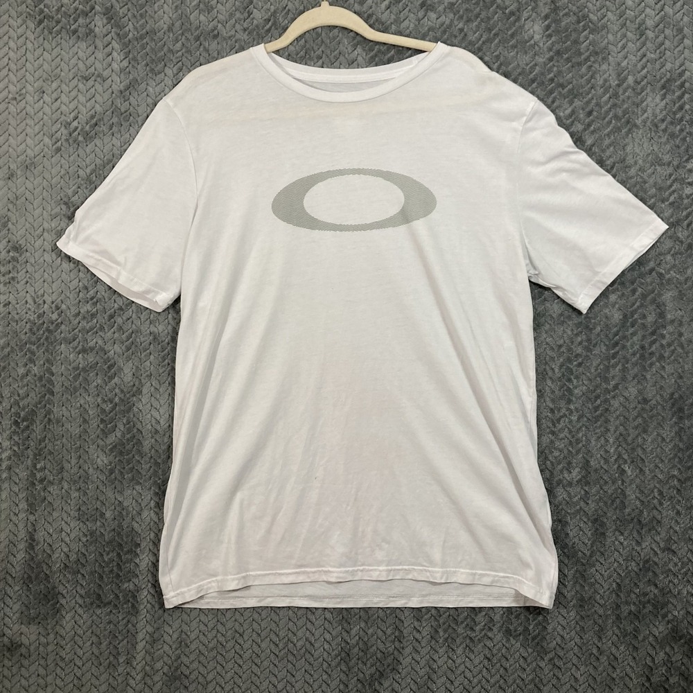 Oakley Graphic Crewneck T-Shirt Mens XL White Short Sleeve Casual Streetwear